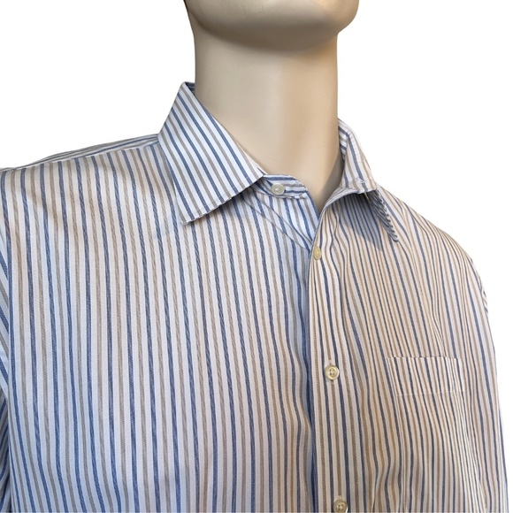 Josh A Bank Executive Collection Dress Shirt 100% Cotton Two Tone Stripe NWOT XL - Picture 3 of 13